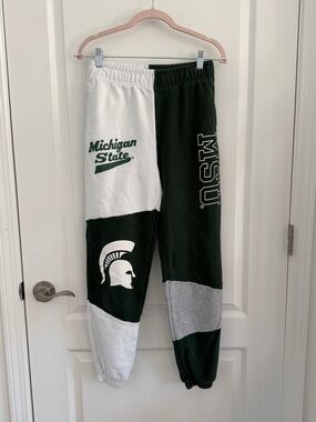 Hype & Vice Michigan State Green & White  Sweatpants MSU Logo small collegiate